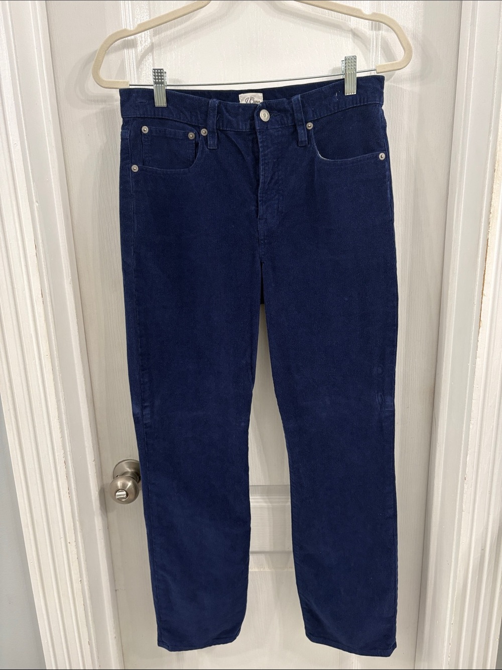 J. Crew Deep Navy Corduroy Straight Jeans